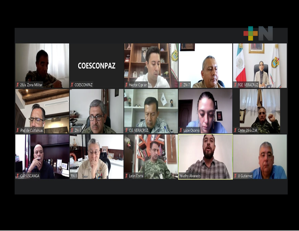 Gobernador encabeza sesión virtual de la Mesa para la Construcción de la Paz